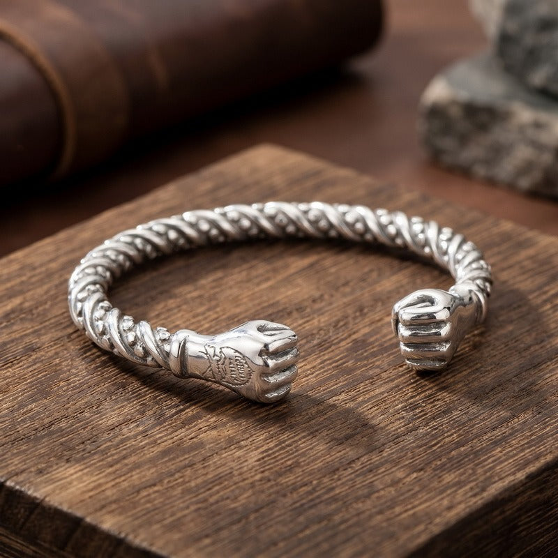 Kemston Snake Head Cuff Bracelet for Men Titanium Steel Bamboo Link Gothic KB214278-LU