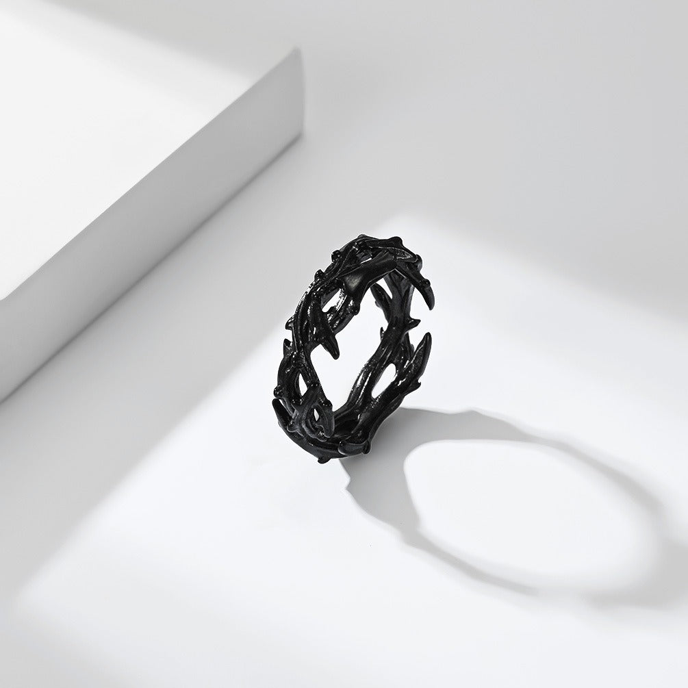 Kemstone Woven Thorn Ring for Men & Women Stainless Steel K-R1245