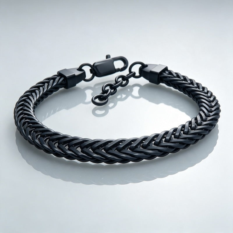 Kemston Braided Chain Bracelet for Men Stainless Steel Woven Texture KB216164-KFC