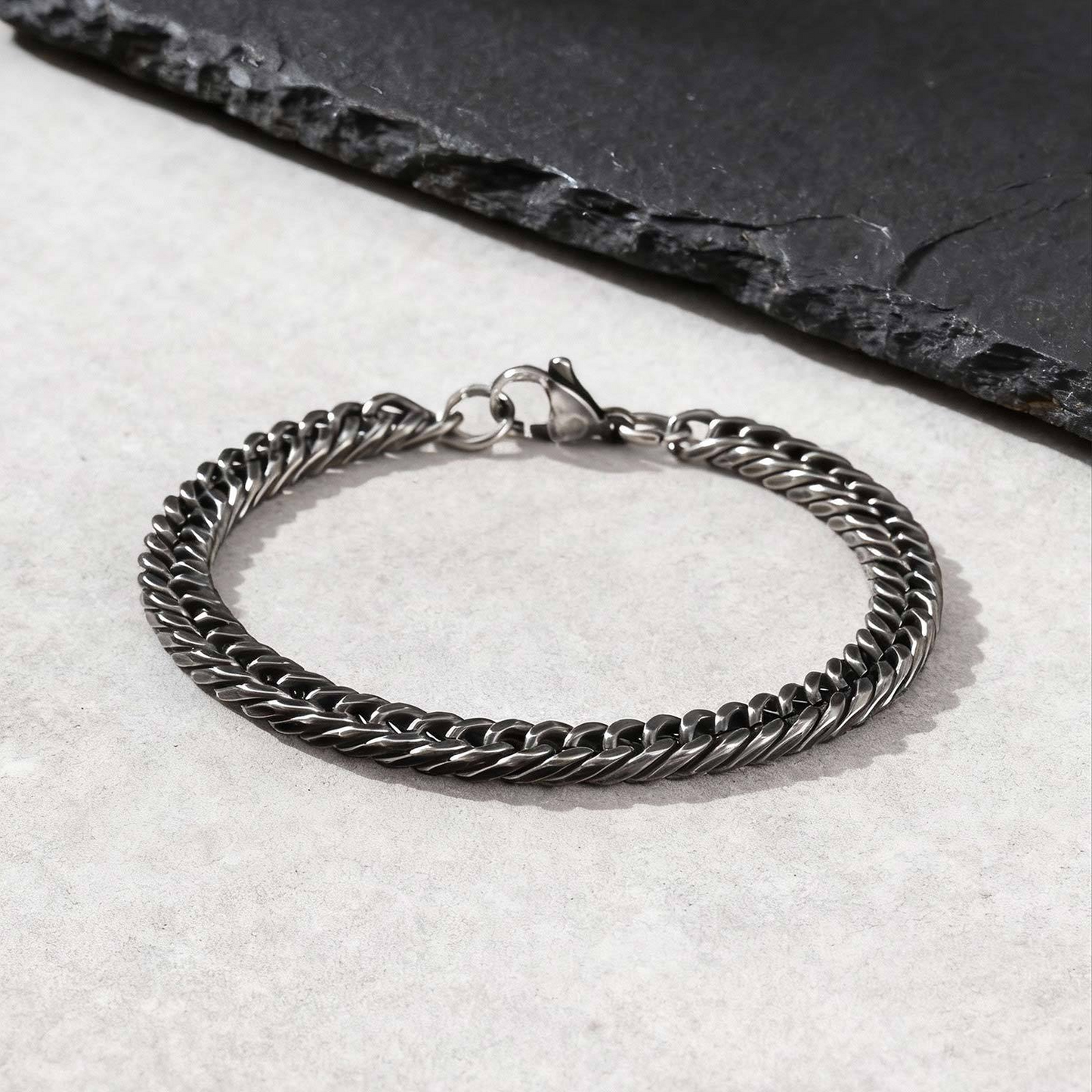 Kemstone Stainless Steel Cuban Link Bracelet for Men – 6mm Chain BR-1749