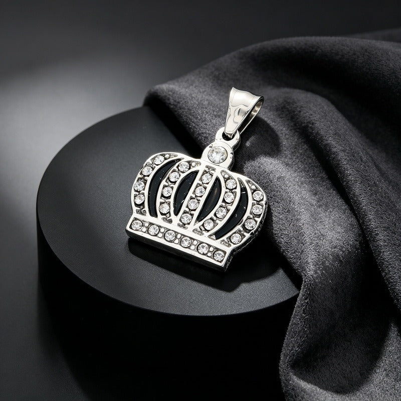 Kemstone Stainless Steel Hip Hop Crown Elephant Frog Cartoon Pendant Necklace for Men KP118618-LU