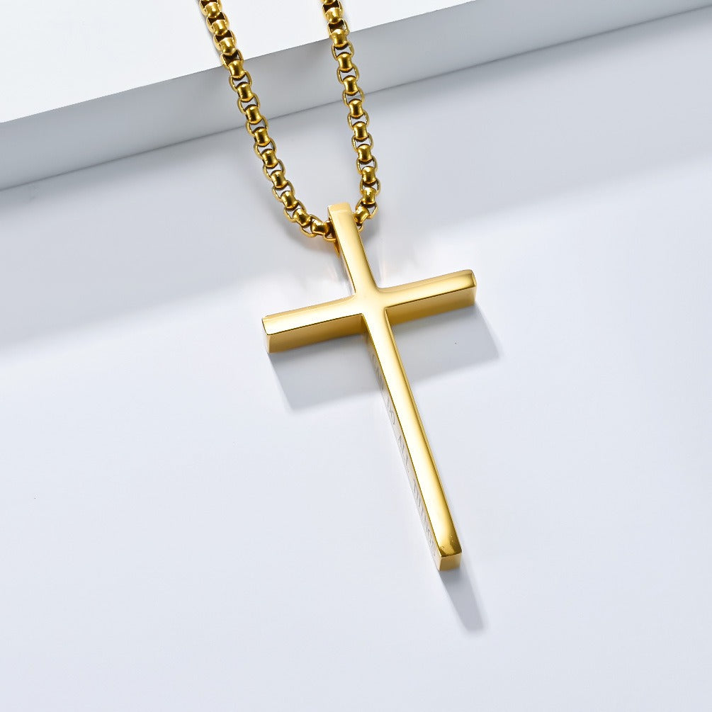 Kemstone Stainless Steel Cross Pendant Necklace – Minimalist for Men & Women Jewelry K-PT233