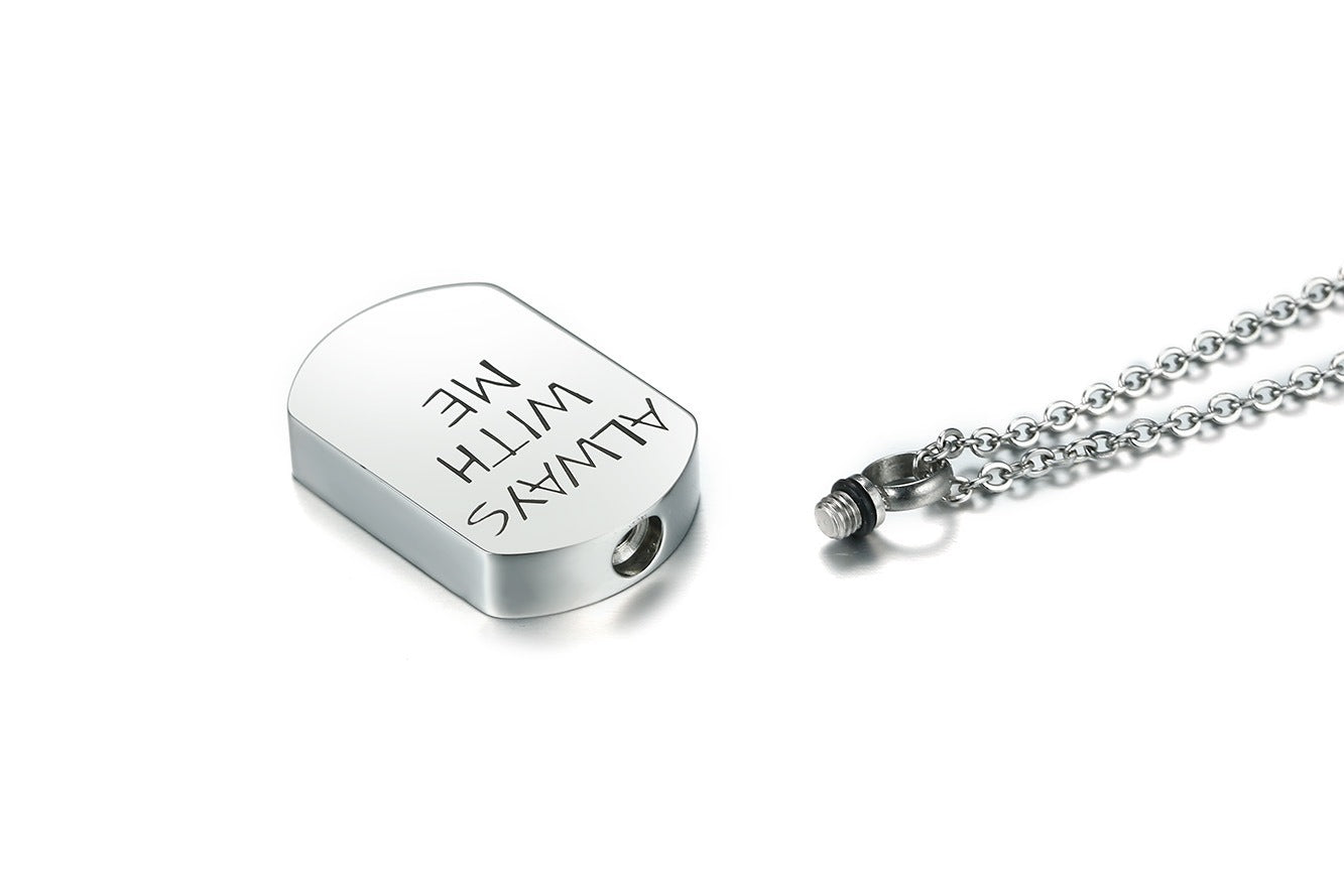 Kemstone Stainless Steel Cremation Urn Necklace – Memorial Jewelry PN-964