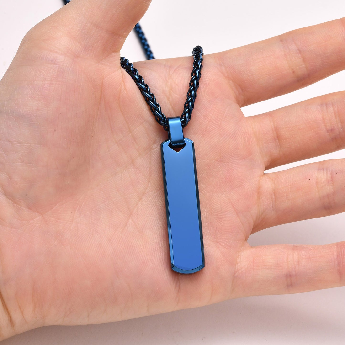 Collar con colgante de barra geométrica minimalista de acero inoxidable personalizable Kemstone - Joyería unisex personalizada para uso diario y regalos PN-1676