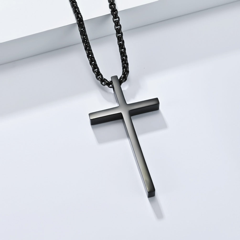 Kemstone Stainless Steel Cross Pendant Necklace – Minimalist for Men & Women Jewelry K-PT233