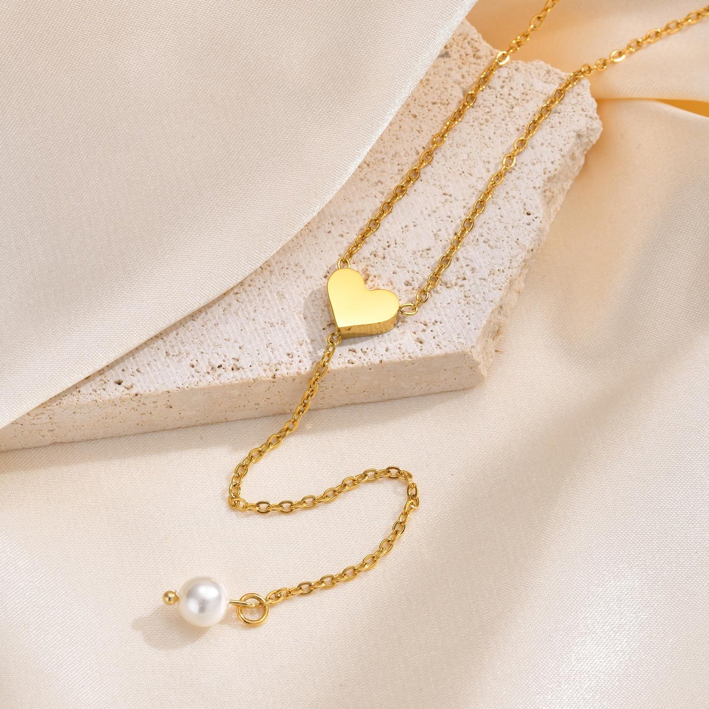 Golden Butterfly & Pearl Y-Chain Necklace - Adjustable Vintage Elegance for Everyday Glamour NC-1965