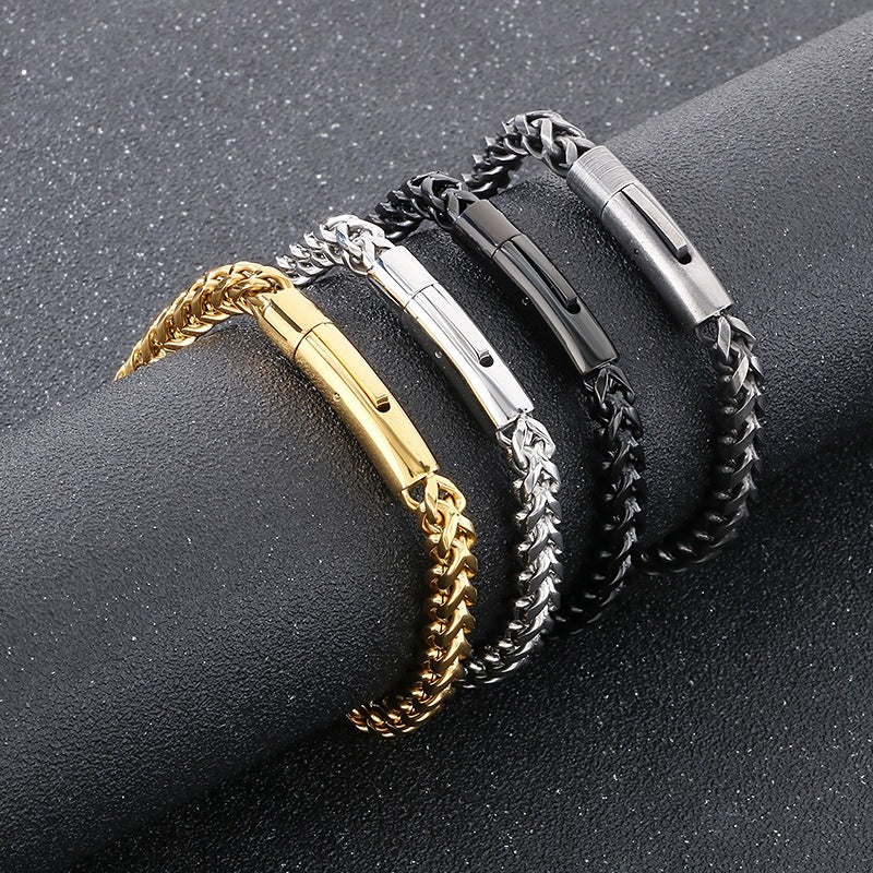 Kemstone Men’s Polished Dragon Spine Chain Bracelet – Stainless Steel Urban Gothic KB95694-BD