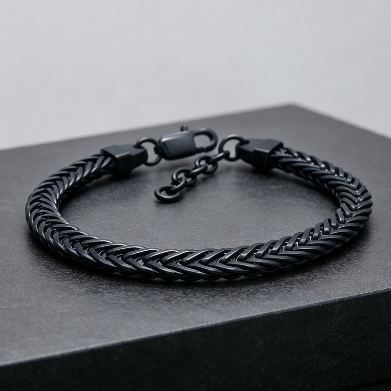 Kemston Braided Chain Bracelet for Men Stainless Steel Woven Texture KB216164-KFC