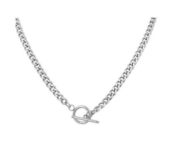 Kemstone Stainless Steel Cylinder Pendant Necklace – Stone Inlay Style for Men PN-2228