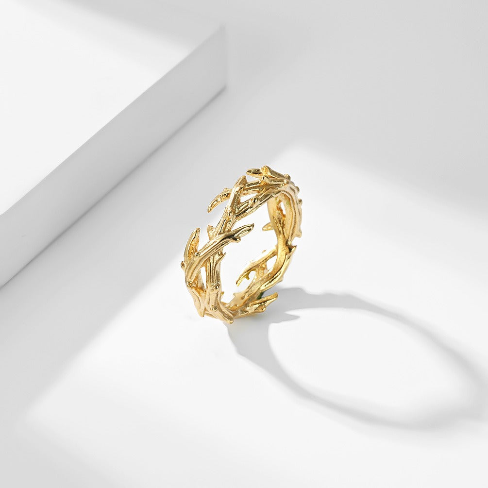 Kemstone Woven Thorn Ring for Men & Women Stainless Steel K-R1245