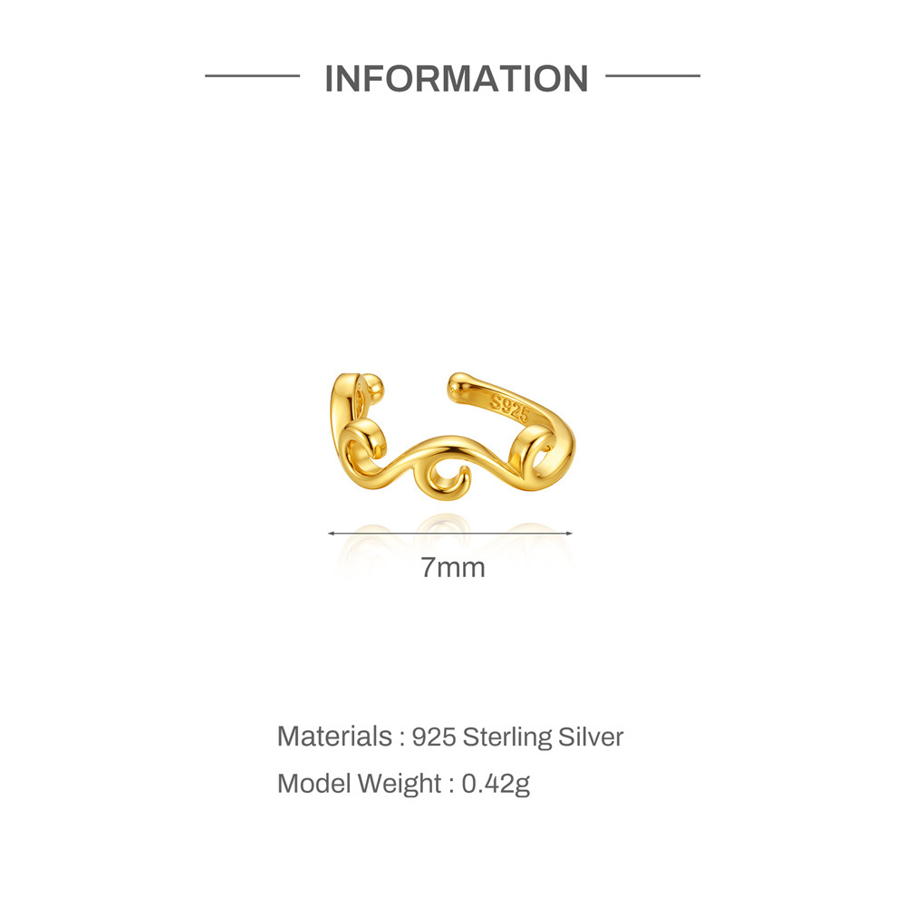 Kemstone 925 Sterling Silver Cubic Zircon Tassel Ear Cuff for Women No Piercing Gold Ear Clip 60268371895C