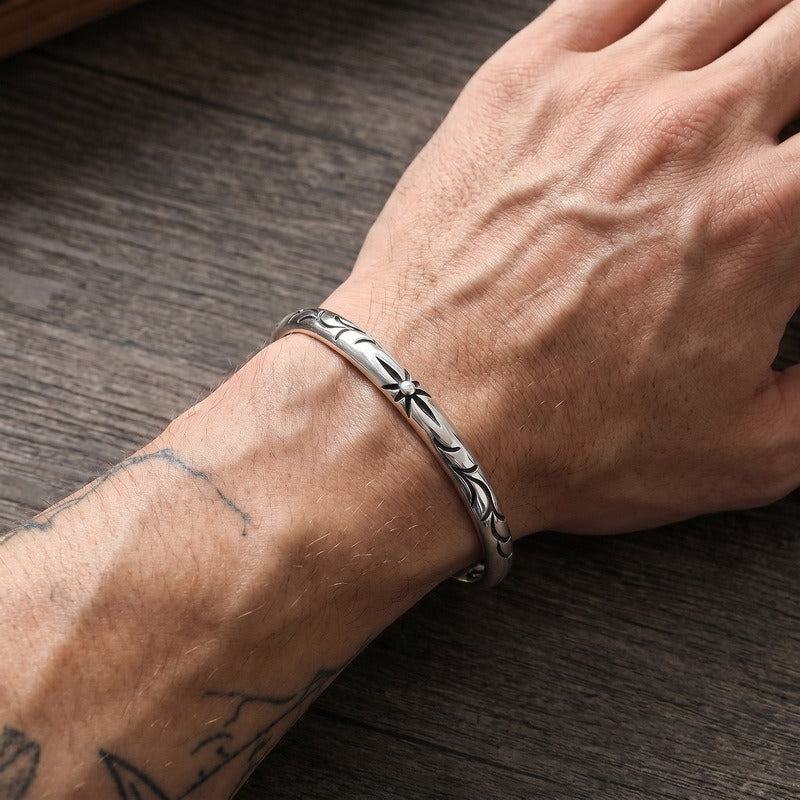 Kemstone Titanium Steel Snake Cuff Bracelet for Men Vintage Scale Design KB214265-LU