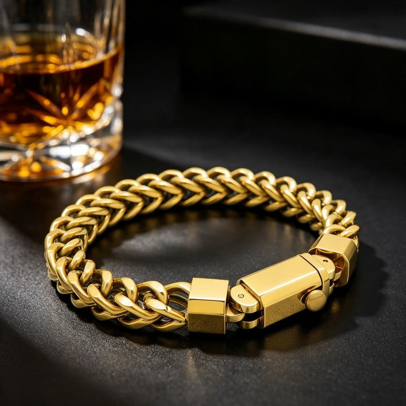 Kemstone Titanium Steel Woven Chain Bracelet for Men KB216602-KFC