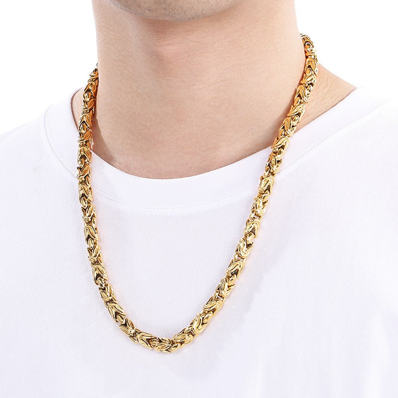 Kemstone KB170399 Titanium Steel Woven Peace Link Chain Bracelet & Necklace for Men