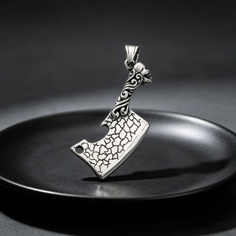 Kemston Stainless Steel Viking Axe Pendant Necklace for Men Gothic KP118608-LU