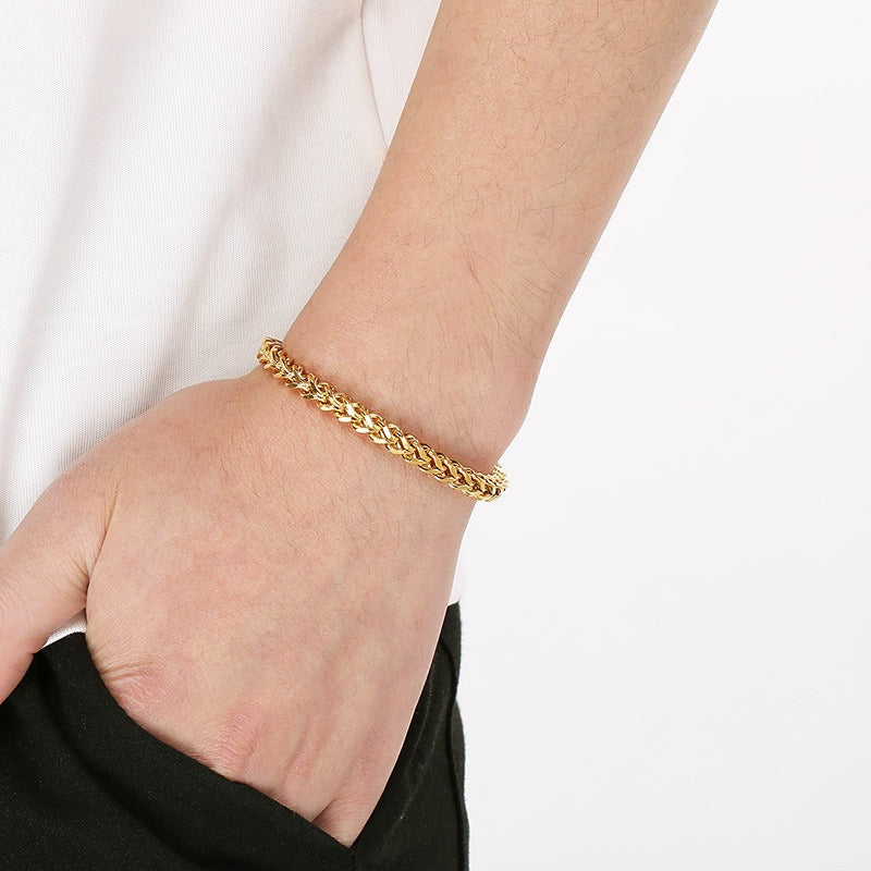 Kemstone Titanium Steel Dragon Bone Chain Bracelet for Men Adjustable KB210718-Z