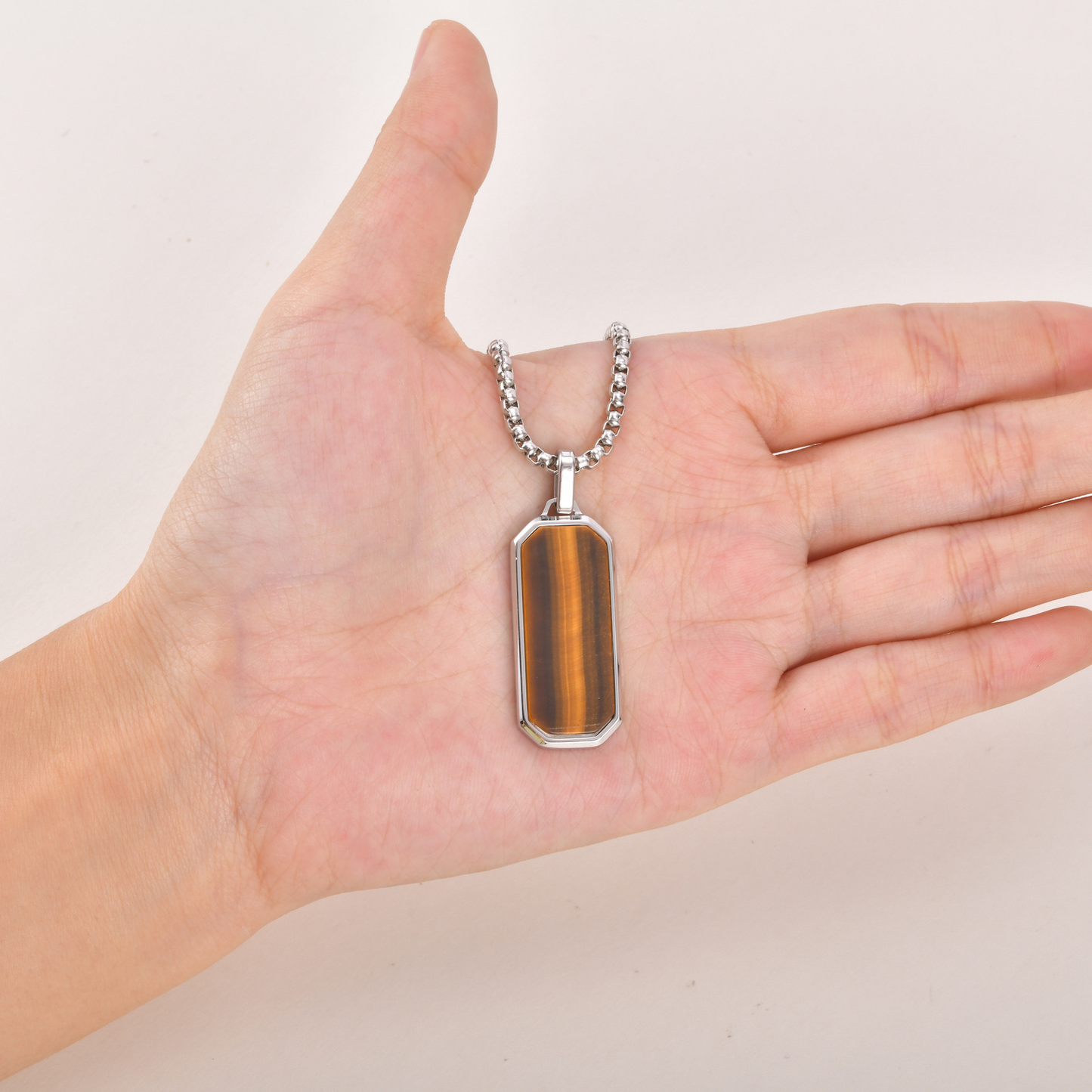 Men’s Stainless Steel Necklace – Geometric Minimalist Pendant PN-1858