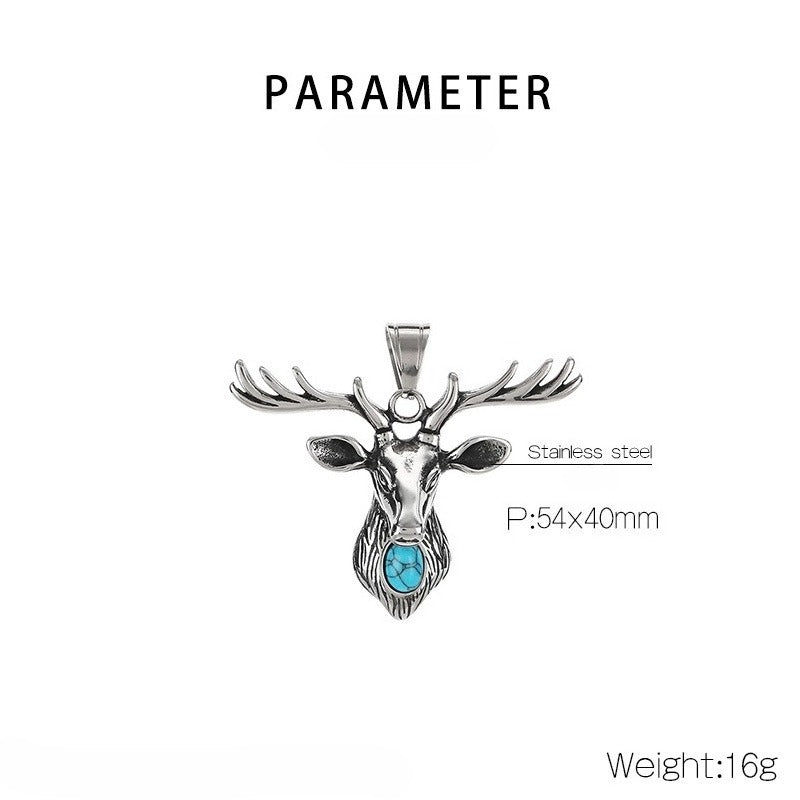 Kemstone Pendant Necklace for Men Titanium Steel Gothic Animal Pendant Snake Spider Skull Silver KP117040-LU