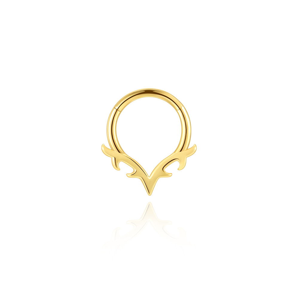 Kemstone S925 Sterling Silver Deer Antler Cartilage Hoop for Women Cubic Zirconia 60266661344C
