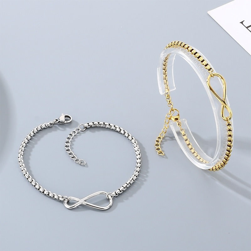 Kemstone Stainless Steel Infinity Symbol Bracelet for Men & Women Minimalist Chain KB211227-KFC