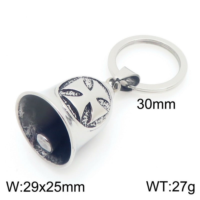 Kemstone Viking Compass Bell Keychain – Titanium Steel Rune Pendant KY1483-K