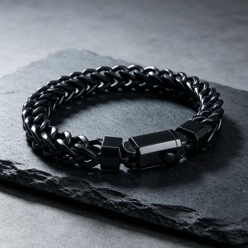 Kemstone Titanium Steel Woven Chain Bracelet for Men KB216602-KFC