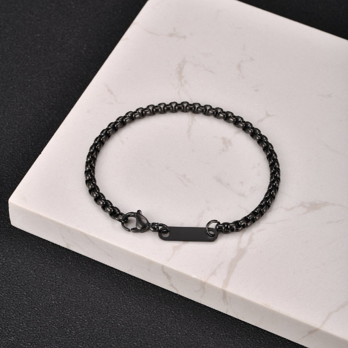 Kemstone Stainless Steel ID Curb Chain Bracelet for Men BR-3074