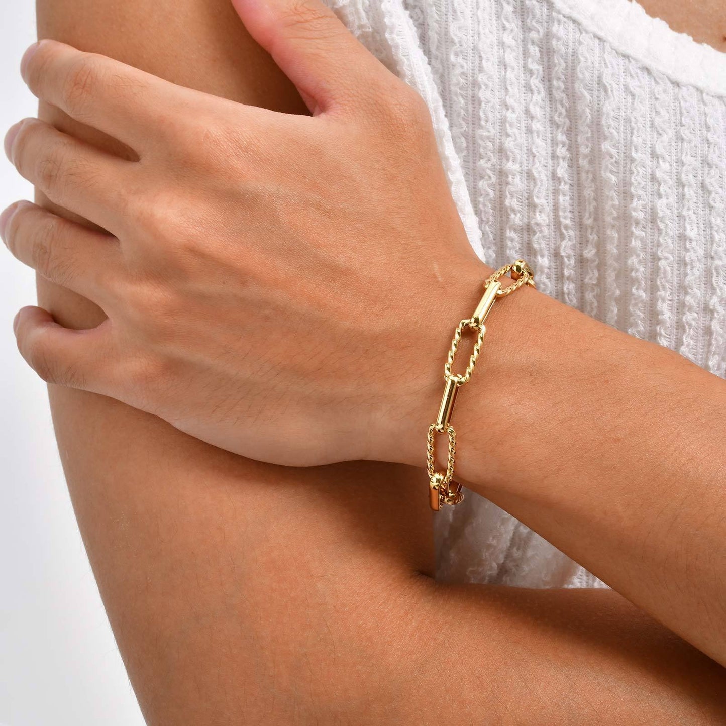 Kemstone Stainless Steel Handcrafted Link Chain Bracelet for Men BR-1705