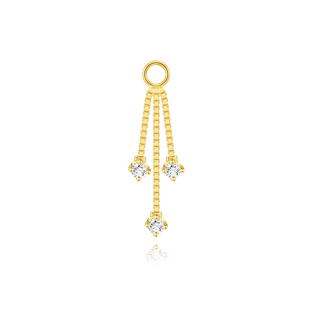 Kemstone S925 Sterling Silver Cubic Zirconia Tassel Ear Chain for Women,Dangle Cartilage Hoop Jewelry 60265475190C
