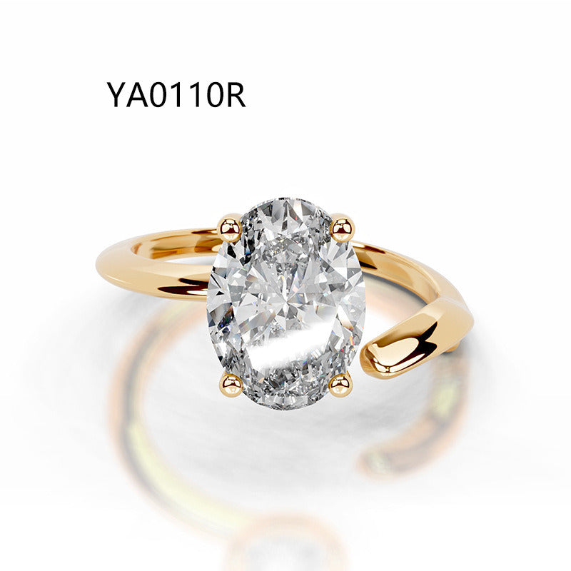 Kemstone Flora Series Moissanite Rings for Women | 2 Carat D-E Color VVS Clarity | 18K Gold Plated S925 Sterling Silver