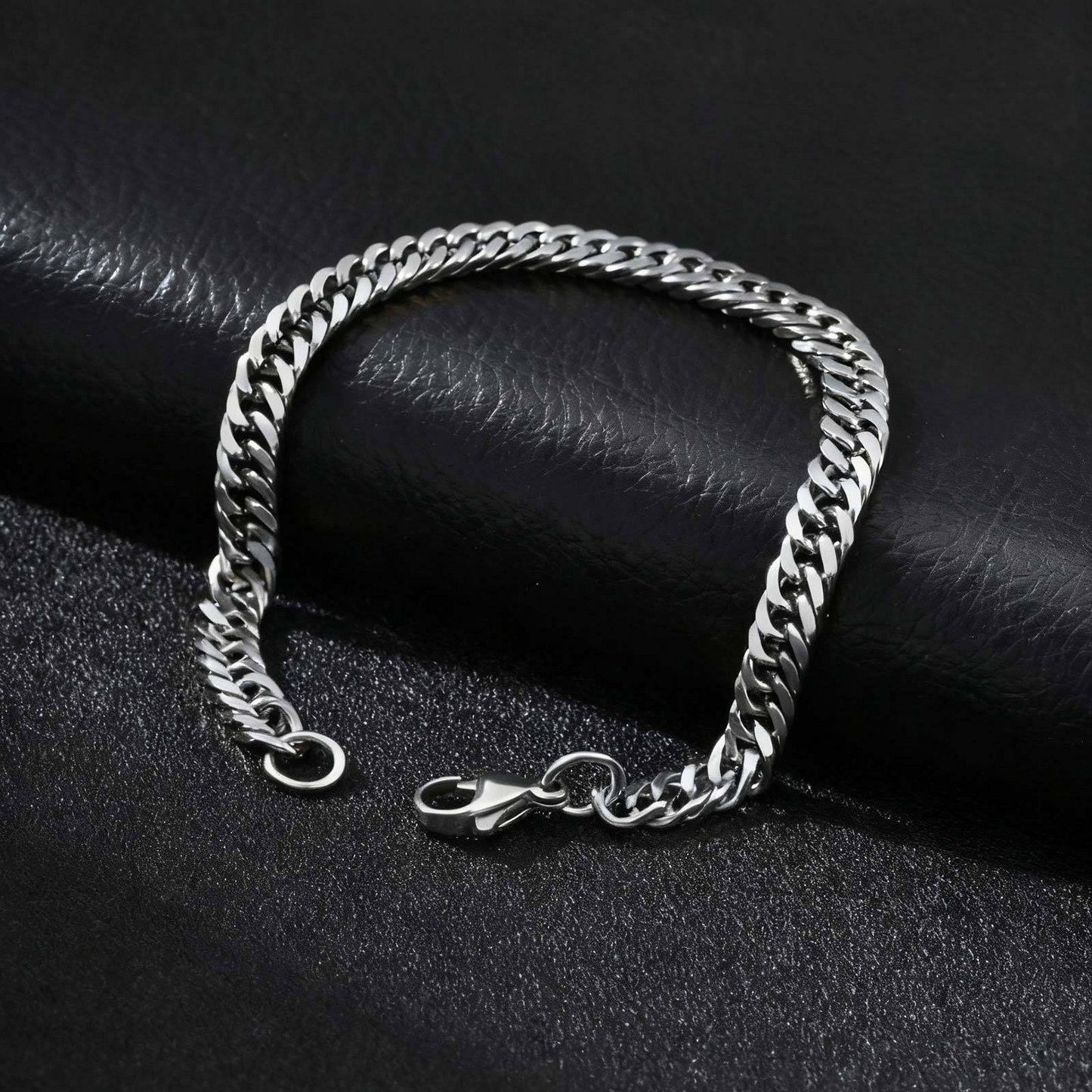 Kemstone Stainless Steel Cuban Link Bracelet for Men – 6mm Chain BR-1749