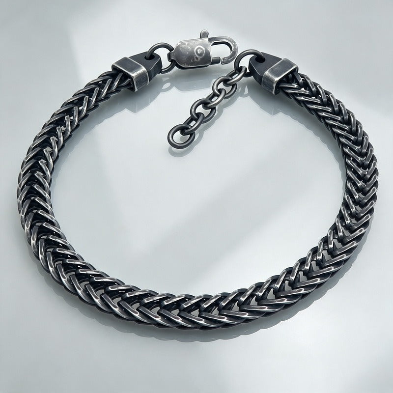 Kemston Braided Chain Bracelet for Men Stainless Steel Woven Texture KB216164-KFC