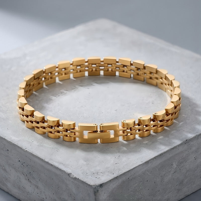 Kemstone Titanium Steel Link Bracelet for Men Two Tone Watch Band Style KB215164-KL