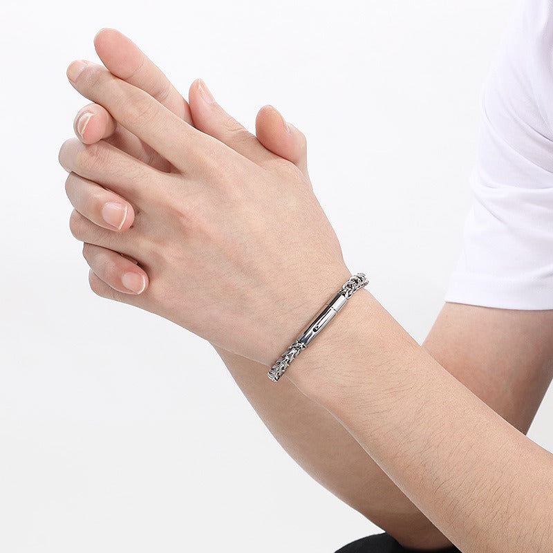 Kemstone Men’s Polished Dragon Spine Chain Bracelet – Stainless Steel Urban Gothic KB95694-BD