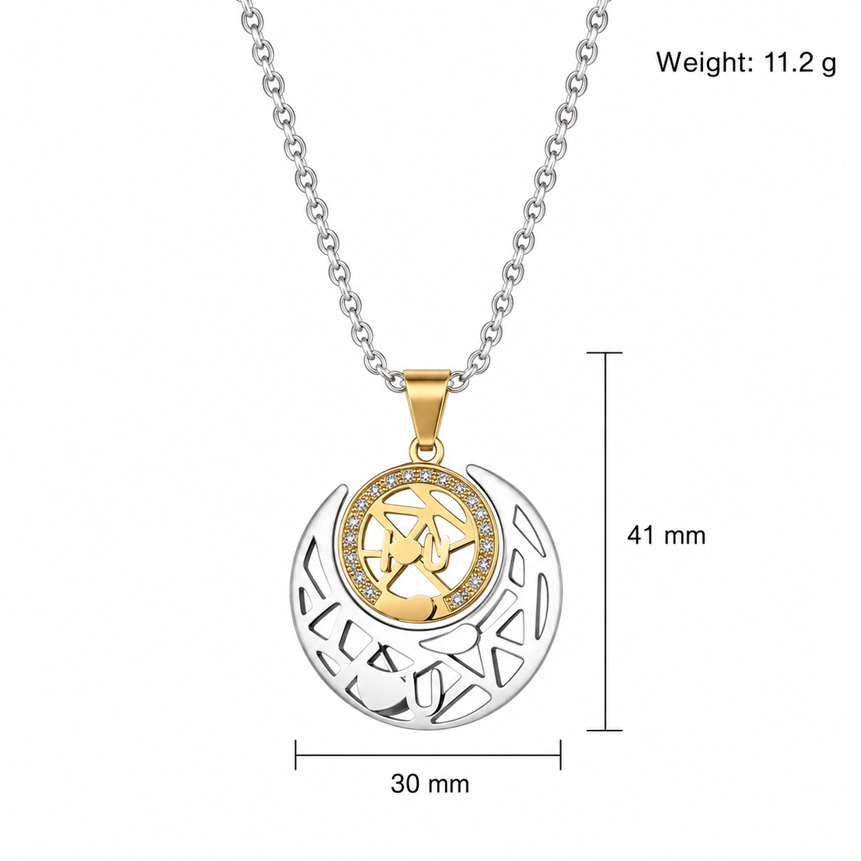 Kemston Sun Moon Couple Necklace Set for Men & Women Titanium Steel LOVE YOU TN0363