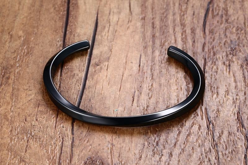 Viking Steel Cuff Bracelet – Norse-Inspired Minimalist Bangle for Men & Women B-169