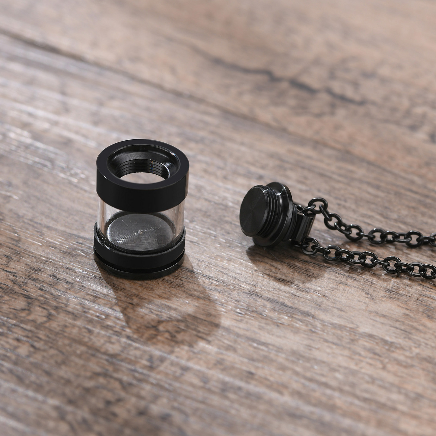 Kemstone Stainless Steel Keepsake Pendant Necklace for Men Women Glass Capsule PN-1537