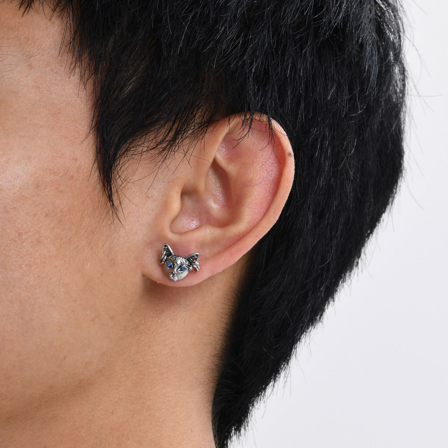 Kemstone Stainless Steel Gothic Stud Earring – Cross Cat Spider Symbol ES-512