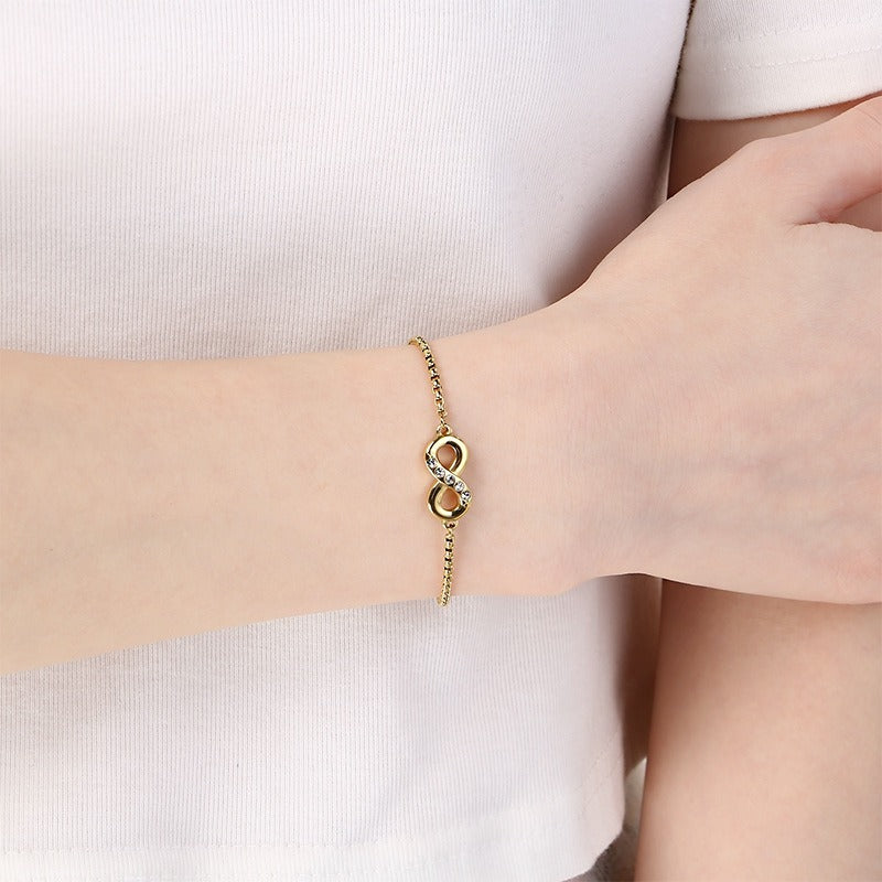 Kemstone Stainless Steel Infinity Symbol Bracelet for Men & Women Minimalist Chain KB211227-KFC