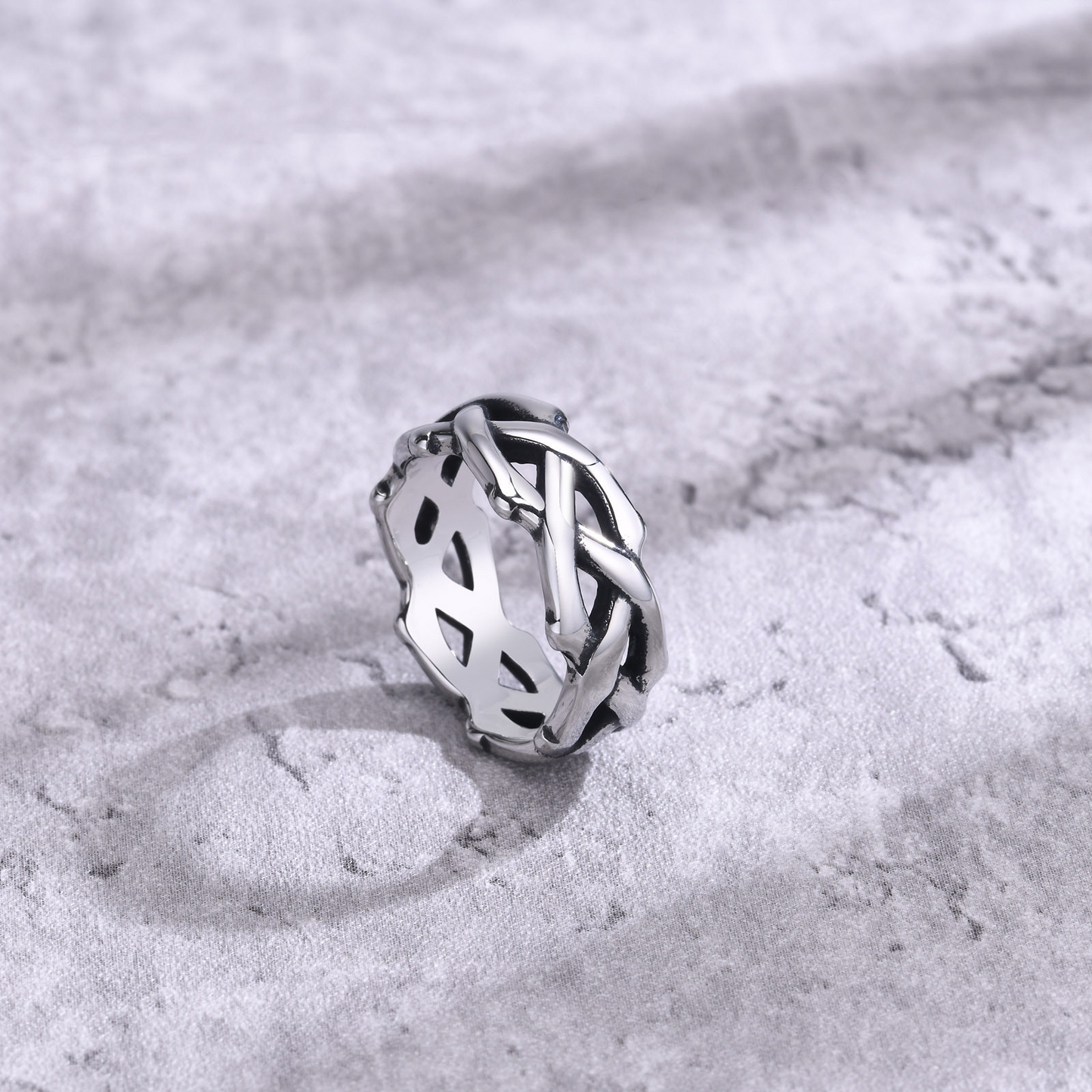 Kemstone Stainless Steel Vine Ring for Men – Thorn Openwork RC-638