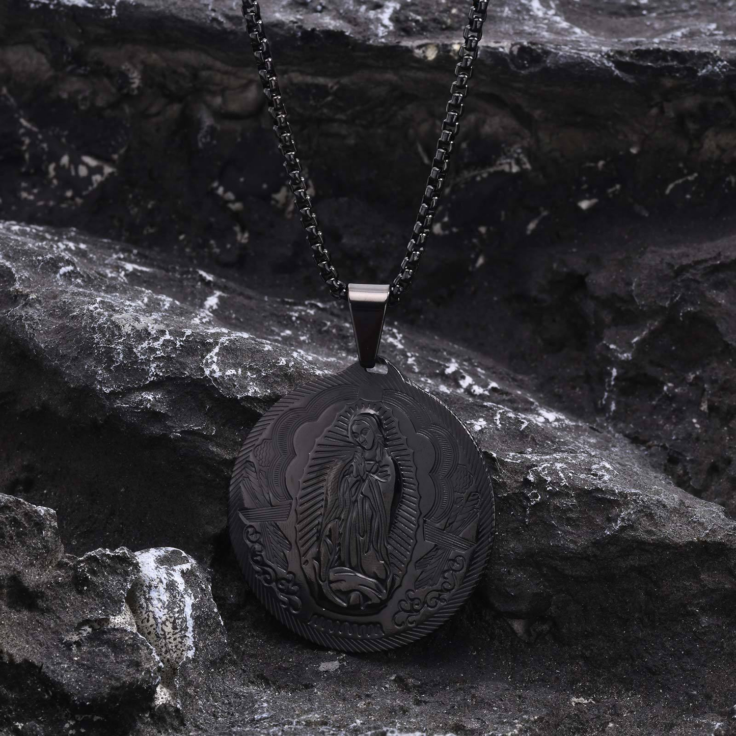Kemstone Stainless Steel Medallion Necklace for Men Vintage Coin Pendant PN-777