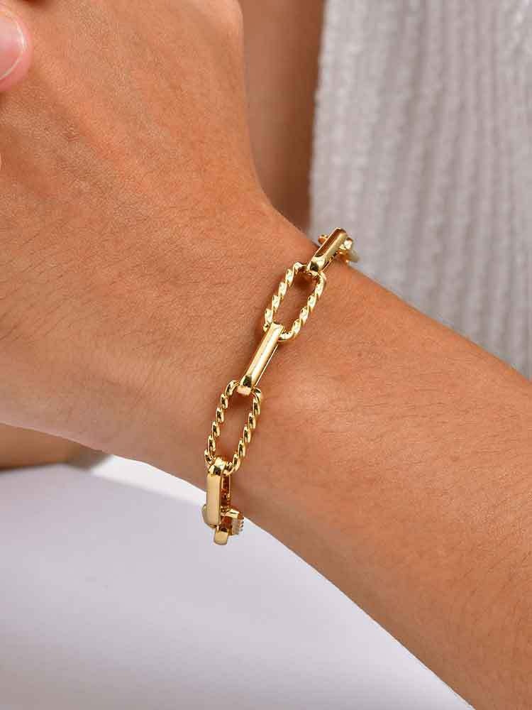 Kemstone Stainless Steel Handcrafted Link Chain Bracelet for Men BR-1705