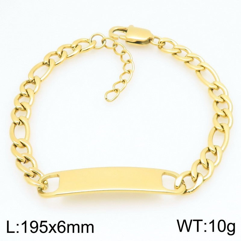 Kemstone Personalized Engraved Mens Bracelet, Stainless Steel Cuban Link ID Bracelet for Men, Custom Name Plate Chain Bracelet, Adjustable Fashion Jewelry Gift for Boyfriend Husband