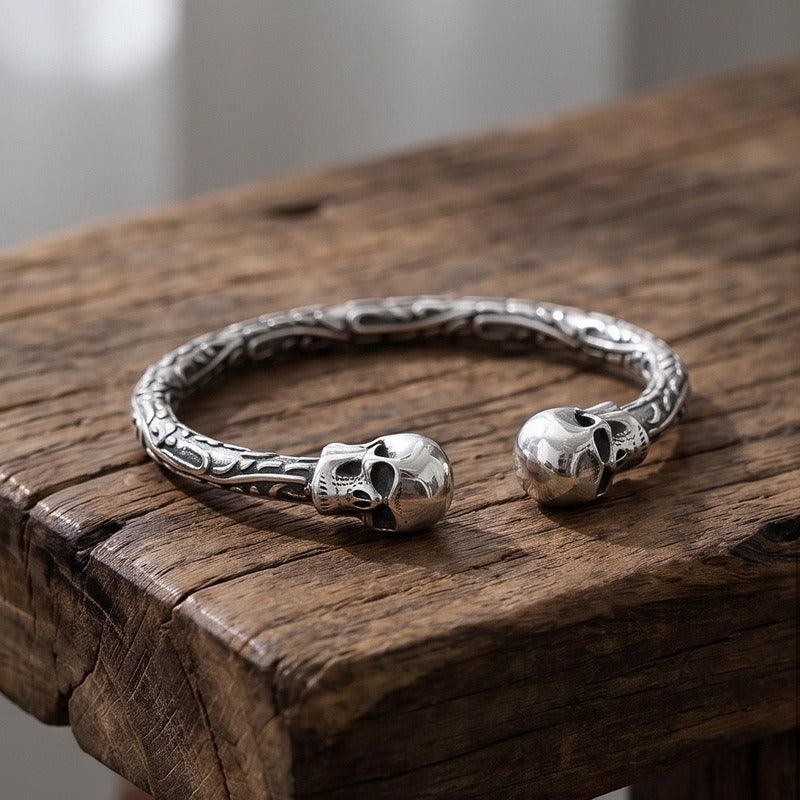 Kemston Snake Head Cuff Bracelet for Men Titanium Steel Bamboo Link Gothic KB214278-LU