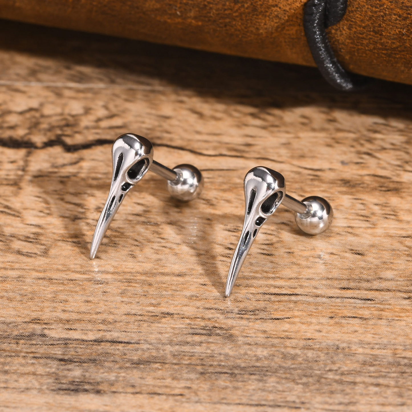 Kemstone Stainless Steel Gothic Stud Earring – Cross Cat Spider Symbol ES-512