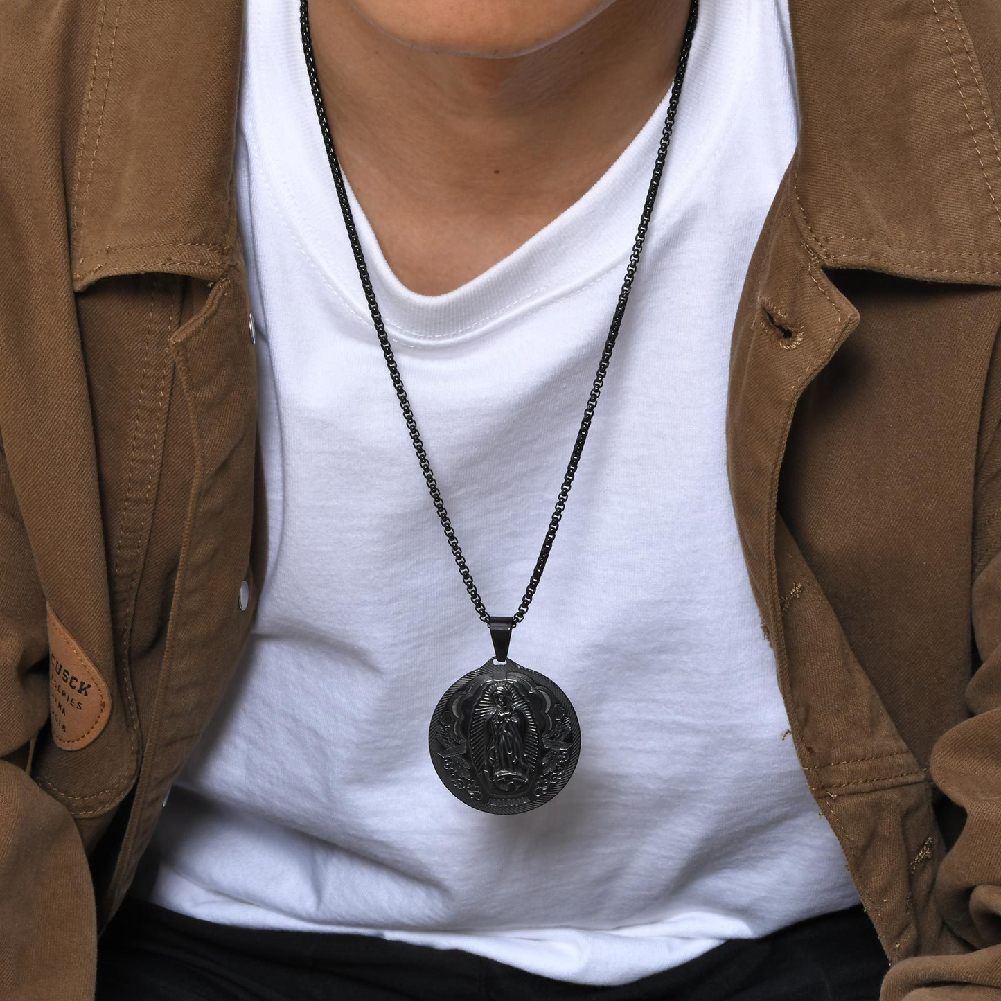 Kemstone Stainless Steel Medallion Necklace for Men Vintage Coin Pendant PN-777