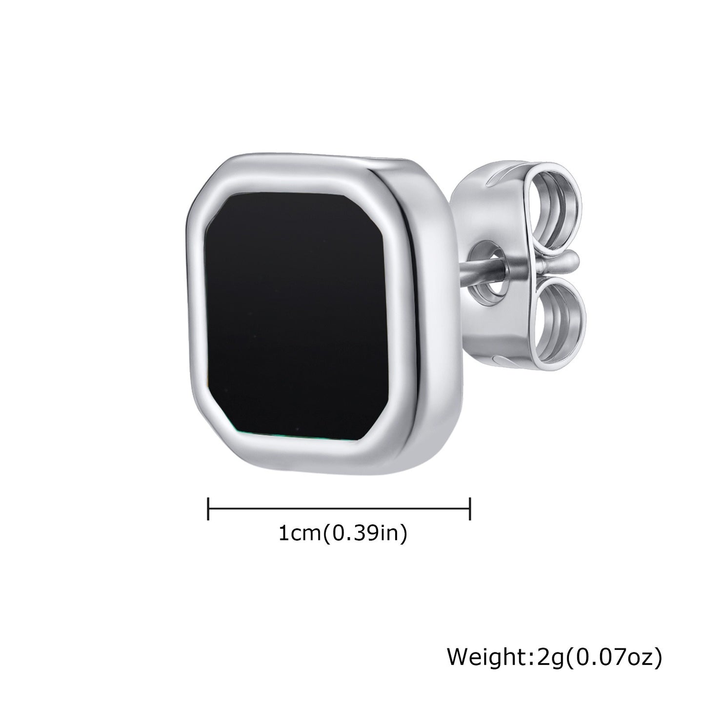 Kemstone Stainless Steel Square Stud Earrings – Shell, Tiger’s Eye, Malachite, Turquoise  for Men & Women ES-728