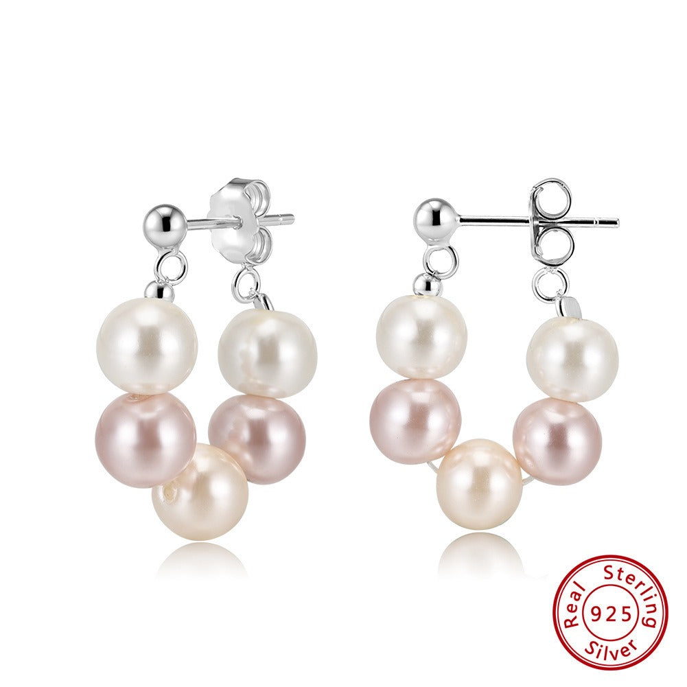 Kemstone Shell Pearl Drop Earrings for Women – 925 Sterling Silver PSE08