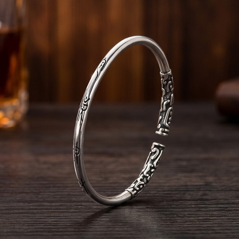 Kemstone Titanium Steel Snake Cuff Bracelet for Men Vintage Scale Design KB214265-LU
