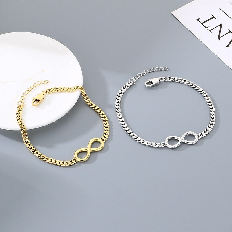 Kemstone Stainless Steel Infinity Symbol Bracelet for Men & Women Minimalist Chain KB211227-KFC